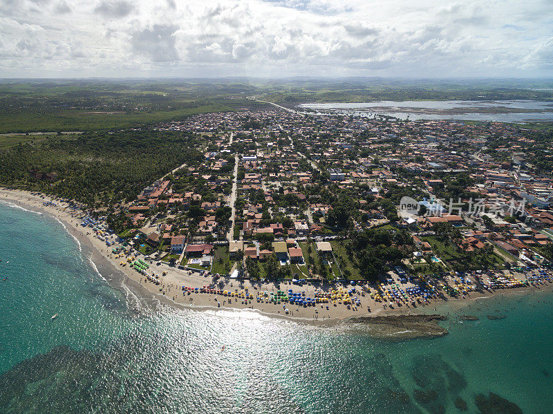 Porto de Galinhas鸟瞰图位于巴西伯南布哥州